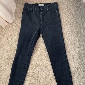 Madewell Black 9” High Rise Skinny Jeans
